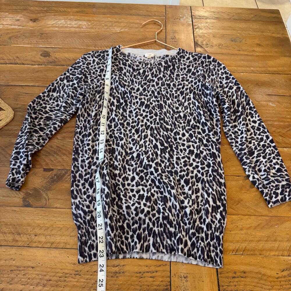 J crew factory animal print merino wool lightweight sweater size small - Picture 5 of 6